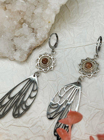 Magical fairy wings Sonnenstein Ohrringe | Gold & Silber | Edelstahl