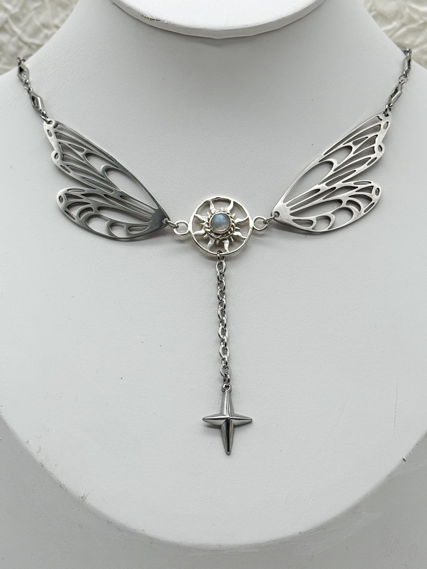 Magical fairy wings Mondstein Kette | Gold und Silber | Edelstahl