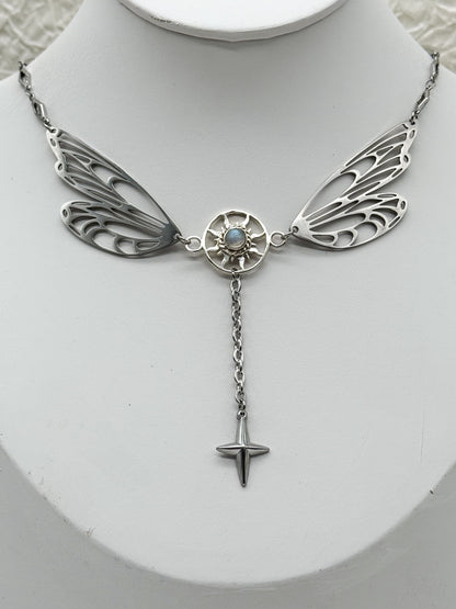 Magical fairy wings Mondstein Kette | Gold und Silber | Edelstahl
