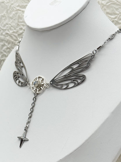 Magical fairy wings Mondstein Kette | Gold und Silber | Edelstahl