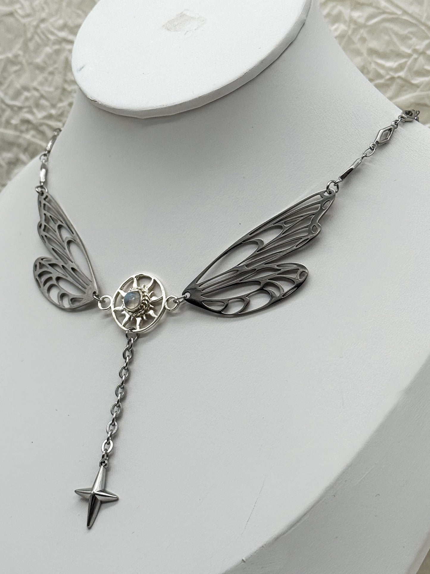 Magical fairy wings Mondstein Kette | Gold und Silber | Edelstahl