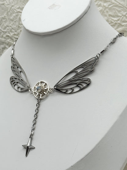 Magical fairy wings Mondstein Kette | Gold und Silber | Edelstahl