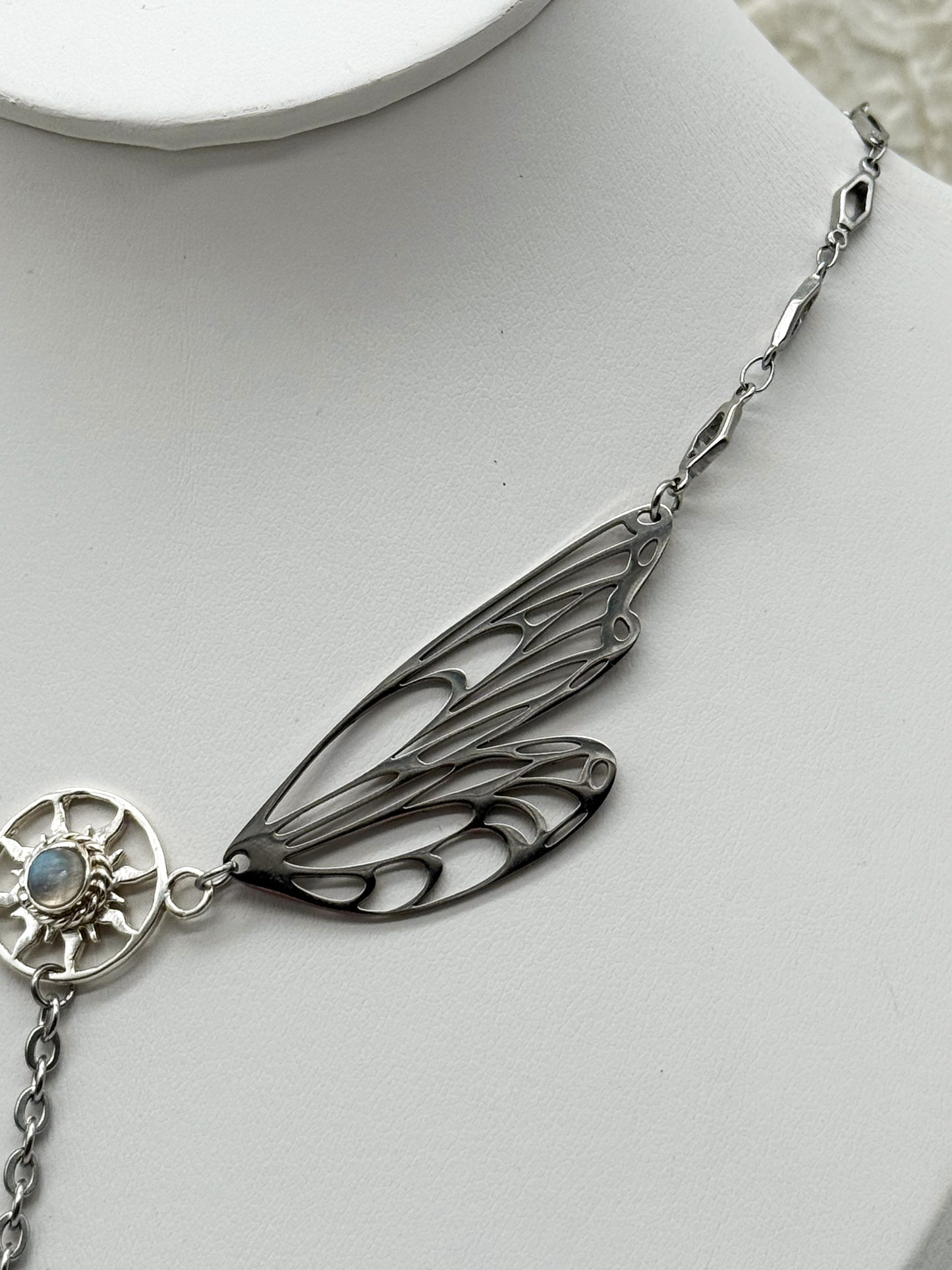 Magical fairy wings Mondstein Kette | Gold und Silber | Edelstahl