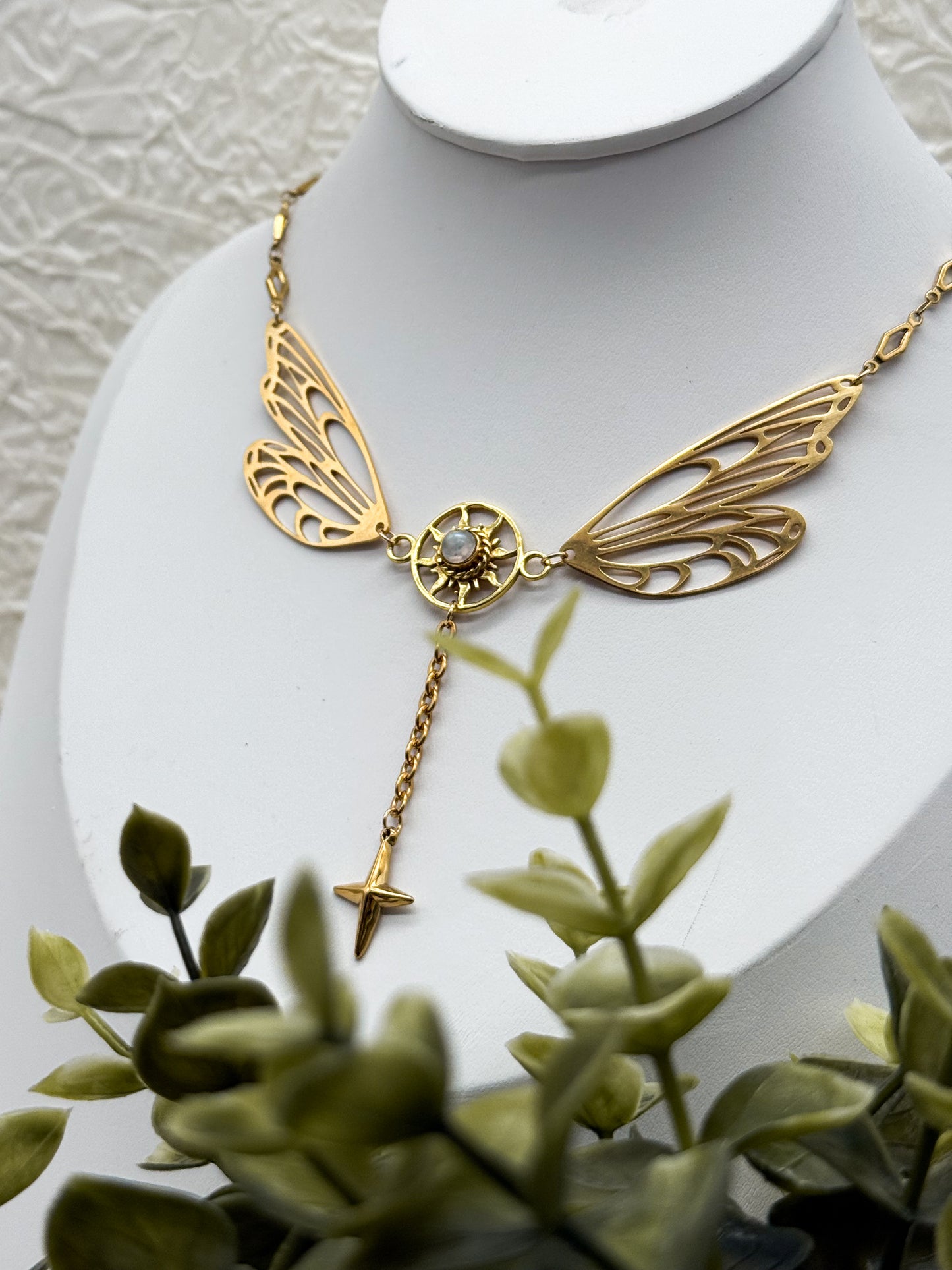 Magical fairy wings Mondstein Kette | Gold und Silber | Edelstahl