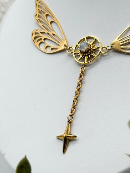 Magical fairy wings Mondstein Kette | Gold und Silber | Edelstahl
