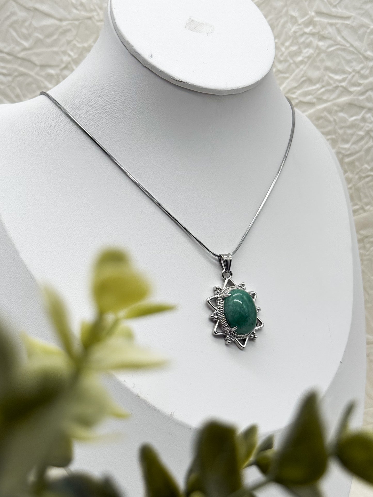 Elegante Naturkette mit Aventurin | Gold und Silber | Edelstahl