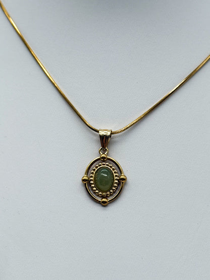 Elegante Naturkette mit Aventurin | Gold und Silber | Edelstahl