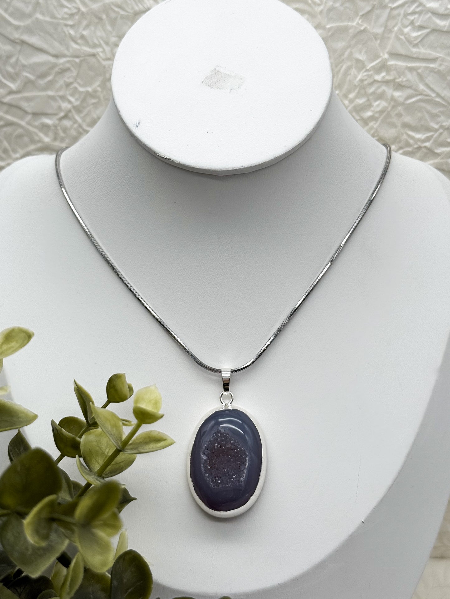 Königliche Druzy Achat Kette | Gold und Silber | Edelstahl