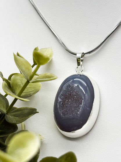 Königliche Druzy Achat Kette | Gold und Silber | Edelstahl