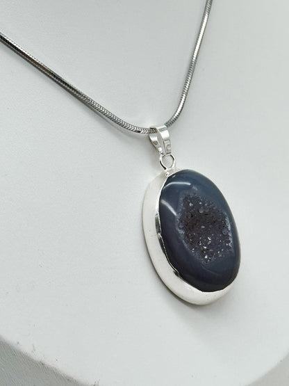 Königliche Druzy Achat Kette | Gold und Silber | Edelstahl