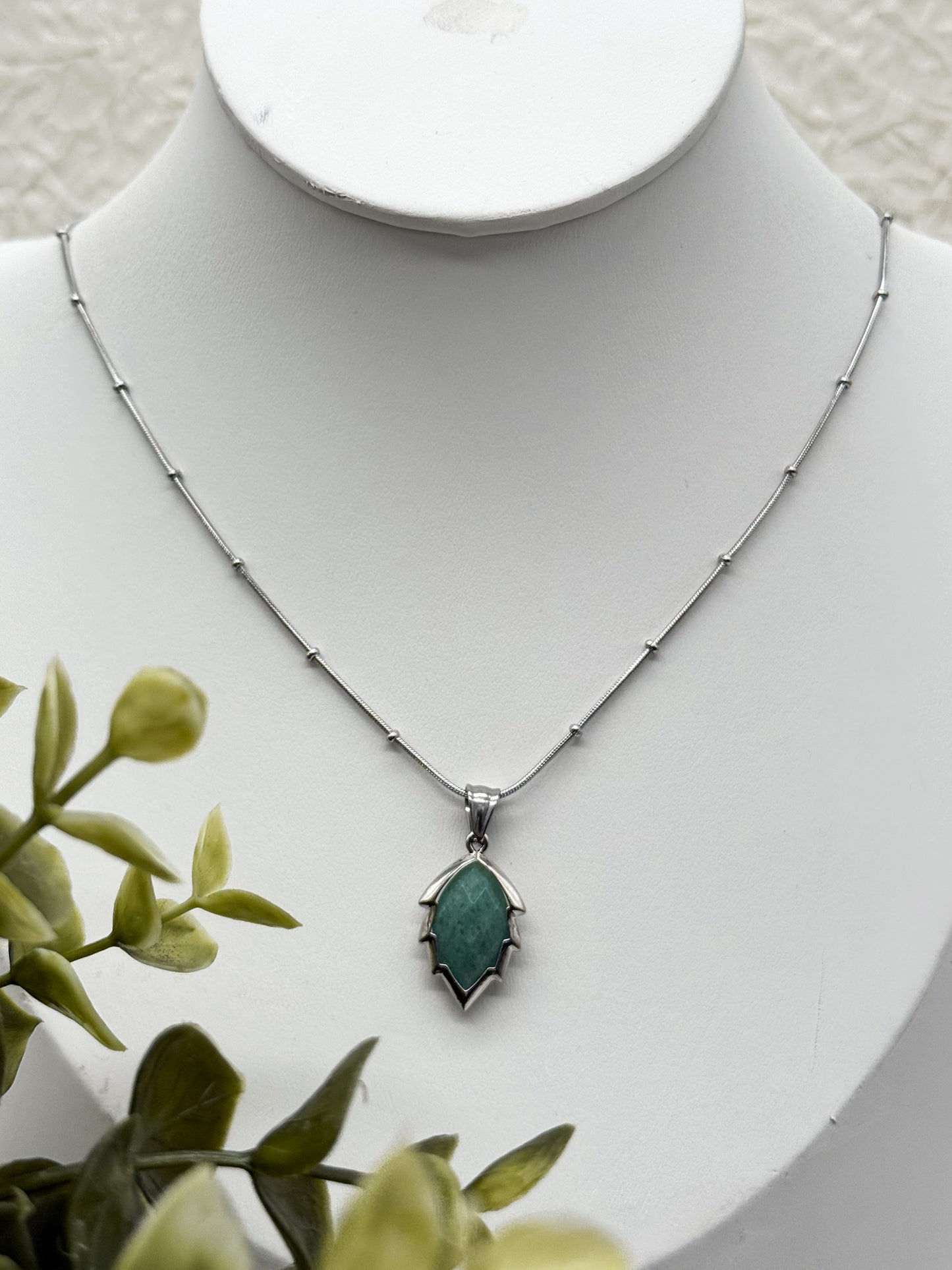 Aventurin Blätter-Kette | Gold und Silber | Edelstahl