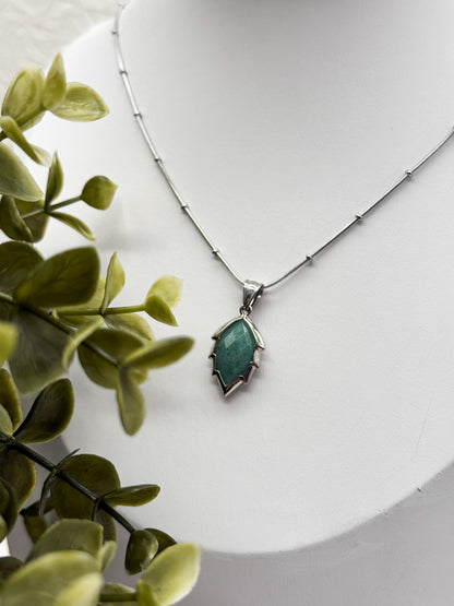 Aventurin Blätter-Kette | Gold und Silber | Edelstahl