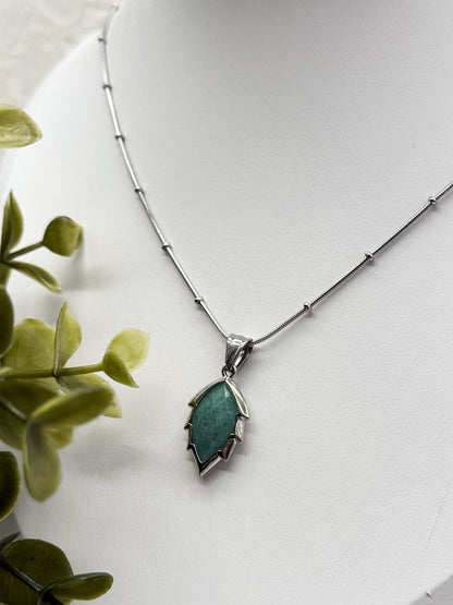 Aventurin Blätter-Kette | Gold und Silber | Edelstahl