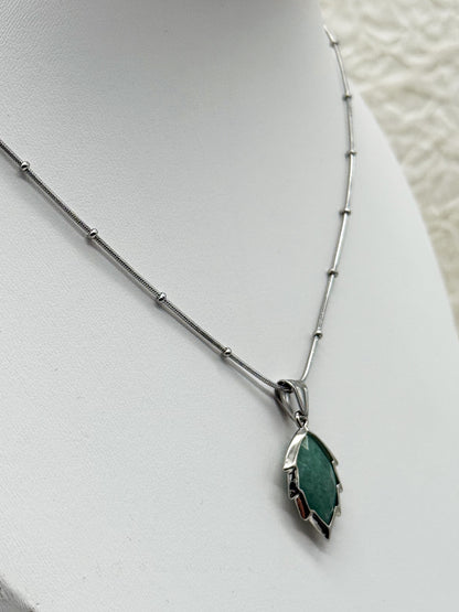 Aventurin Blätter-Kette | Gold und Silber | Edelstahl