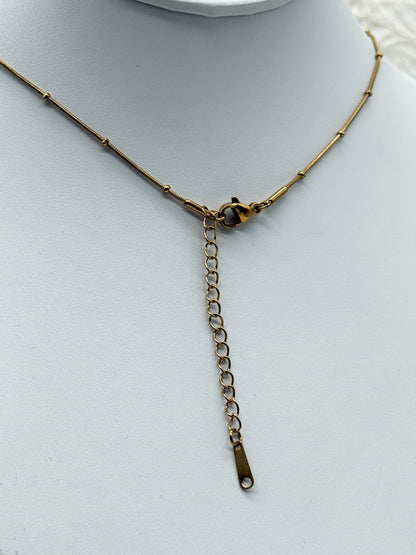 Aventurin Blätter-Kette | Gold und Silber | Edelstahl