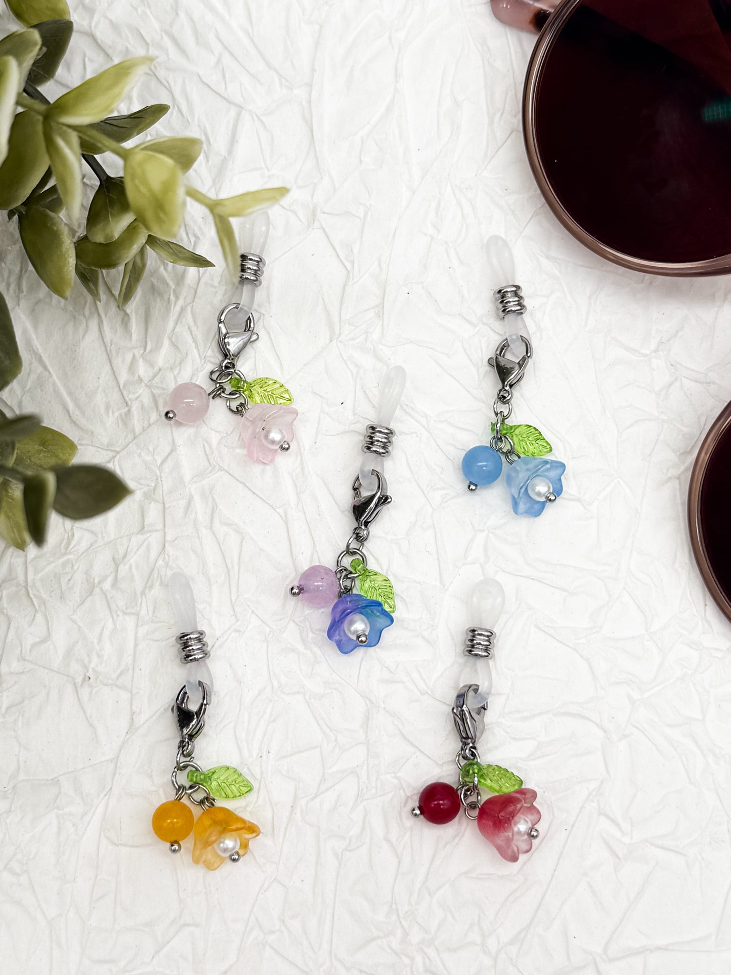 Brillen-Anhänger Blumen | Gold & Silber