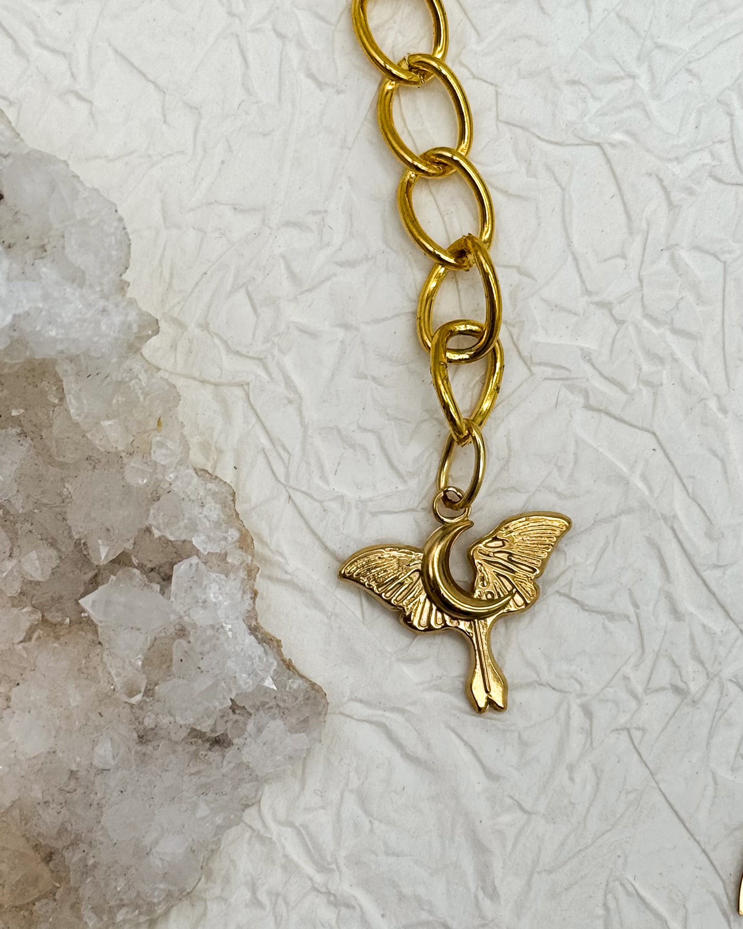 Taillengürtel Dark Moth Labradorit & Obsidian | Silber & Gold | Edelstahl