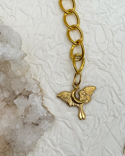 Taillengürtel Dark Moth Labradorit & Obsidian | Silber & Gold | Edelstahl