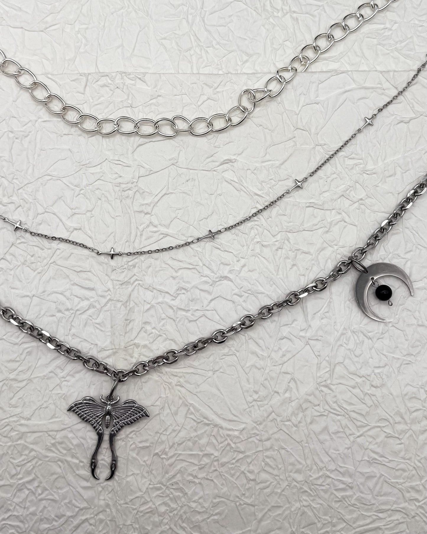 Taillengürtel Dark Moth Labradorit & Obsidian | Silber & Gold | Edelstahl