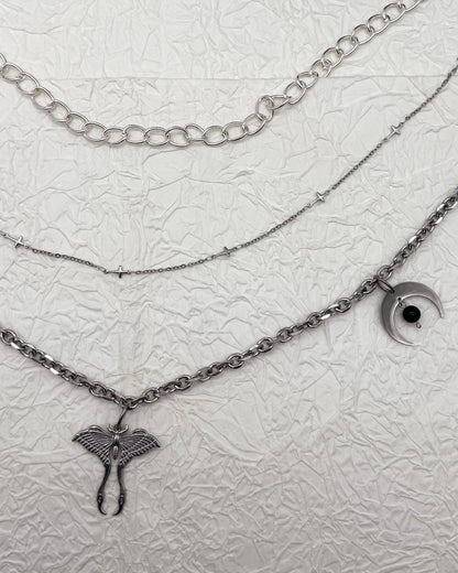 Taillengürtel Dark Moth Labradorit & Obsidian | Silber & Gold | Edelstahl