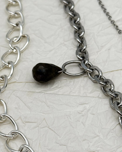 Taillengürtel Dark Moth Labradorit & Obsidian | Silber & Gold | Edelstahl