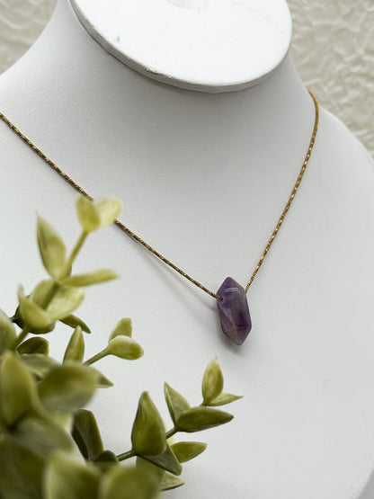 Schlichte Amethyst Kette | Gold und Silber | Edelstahl