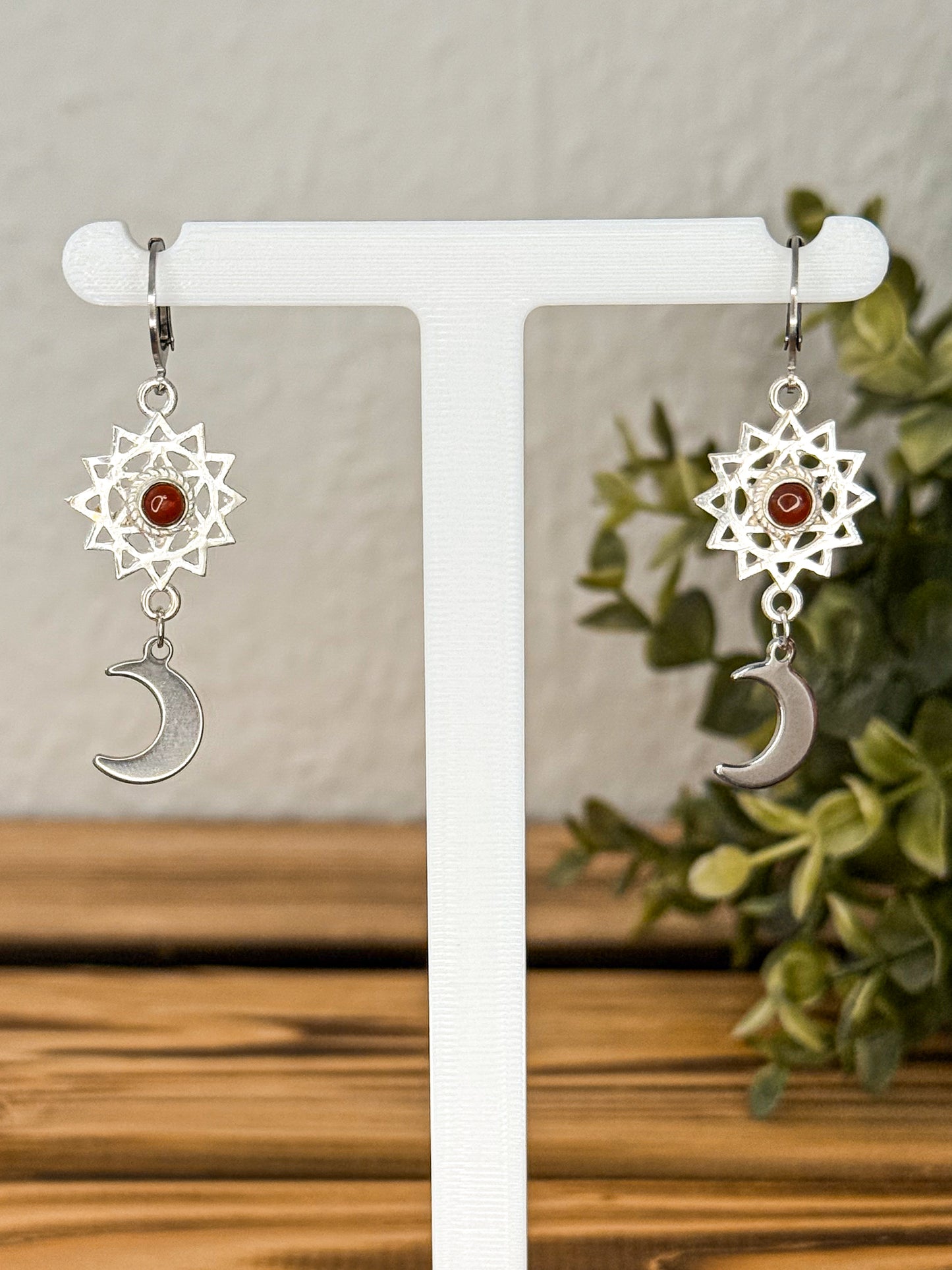 Compass to the moon Ohrringe - Karneol | Silber oder Gold