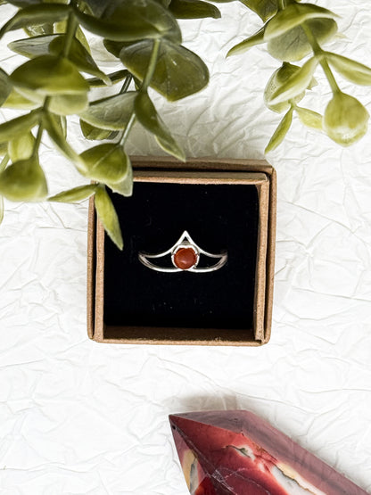 Soulstone Ring - Karneol & Obsidian | Größenverstellbar