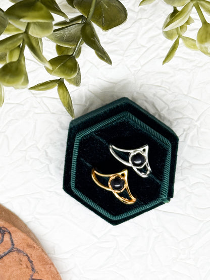 Soulstone Ring - Karneol & Obsidian | Größenverstellbar