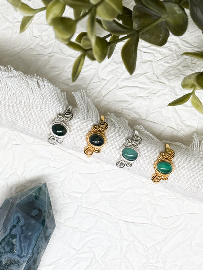 Your Druid Dream Ring - Moosachat & Aventurin Größenverstellbar