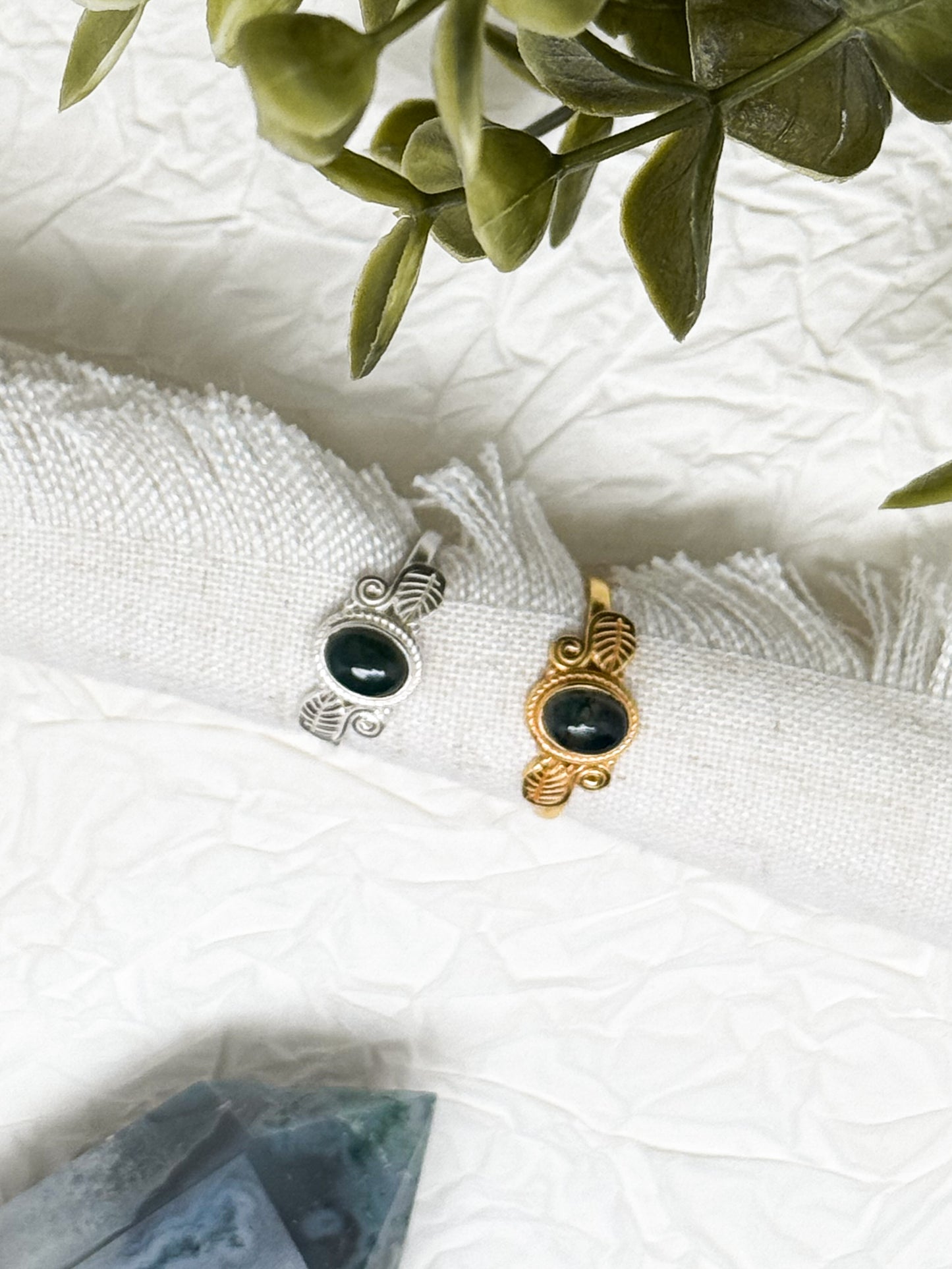 Your Druid Dream Ring - Moosachat & Aventurin Größenverstellbar