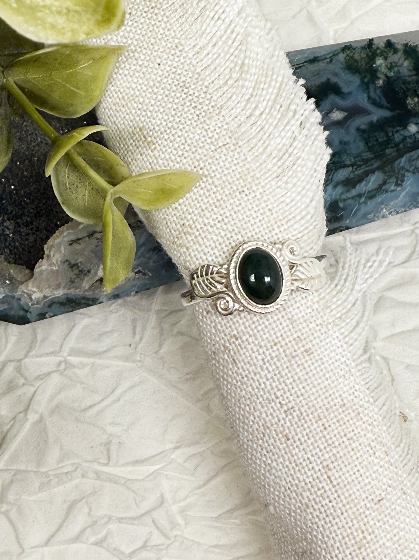 Your Druid Dream Ring - Moosachat & Aventurin Größenverstellbar