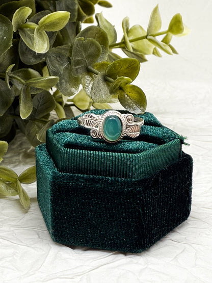 Your Druid Dream Ring - Moosachat & Aventurin Größenverstellbar