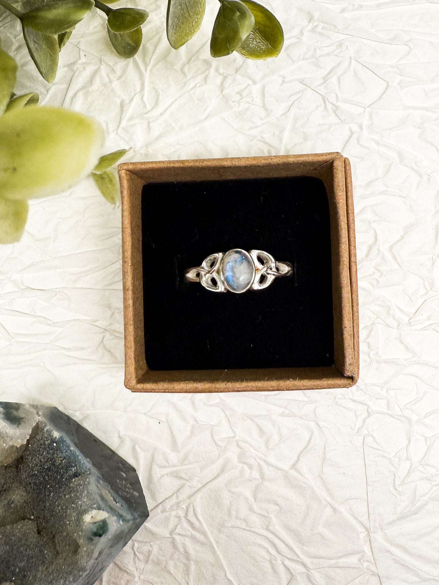 Witchknot Schutz Ring - Mondstein & Labradorit | Größenverstellbar