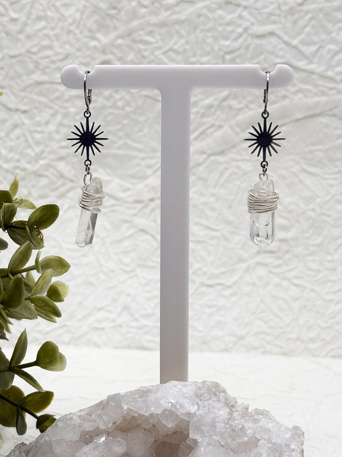 Spirit of the healing stone - Bergkristall Spitzen Ohrringe
