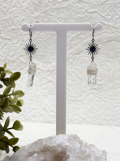 Spirit of the healing stone - Bergkristall Spitzen Ohrringe