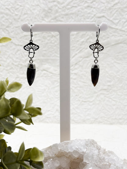 Pilzabenteuer | Blumenachat Ohrringe | Silber oder Gold