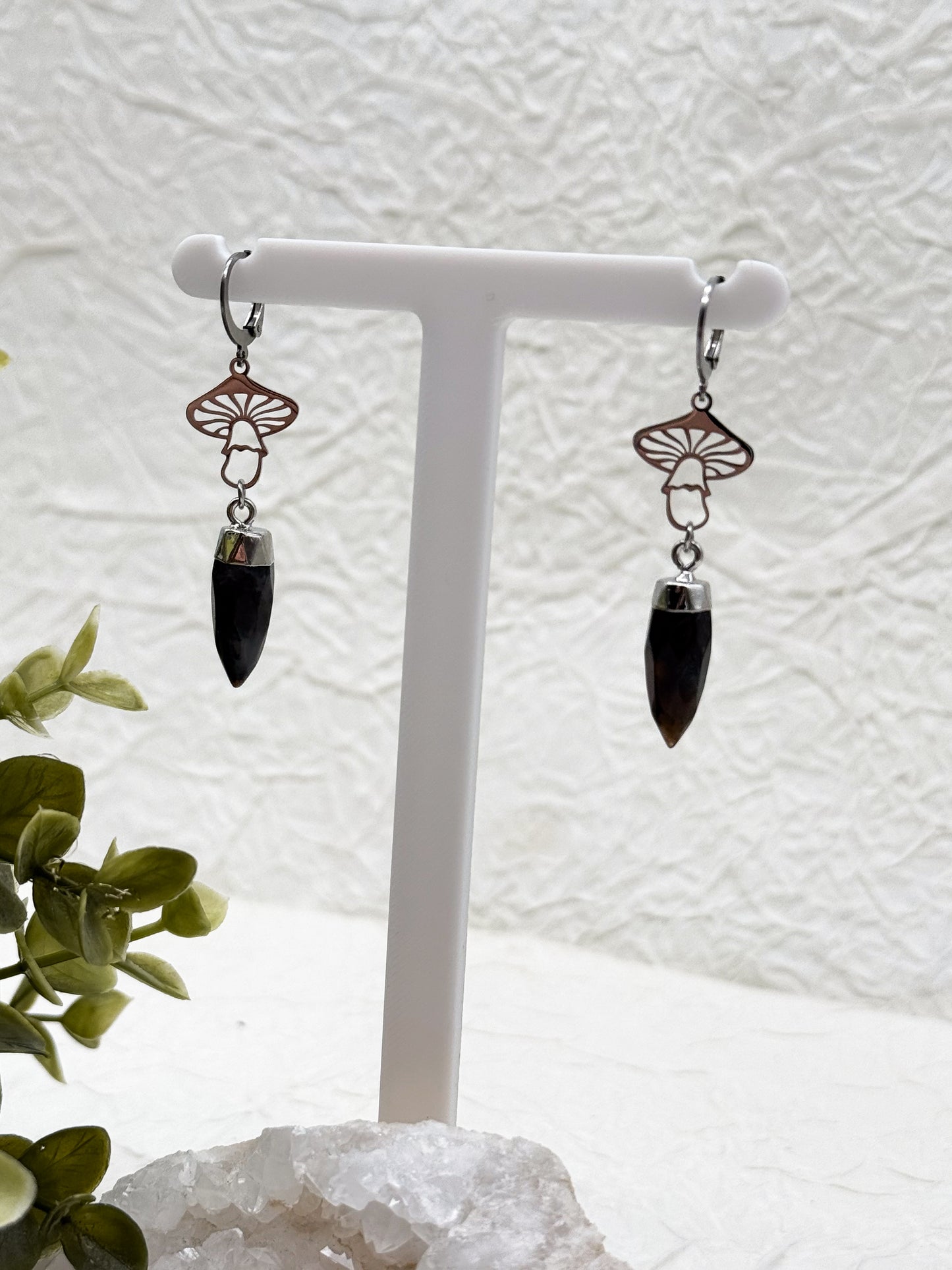 Pilzabenteuer | Blumenachat Ohrringe | Silber oder Gold