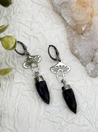 Pilzabenteuer | Blumenachat Ohrringe | Silber oder Gold