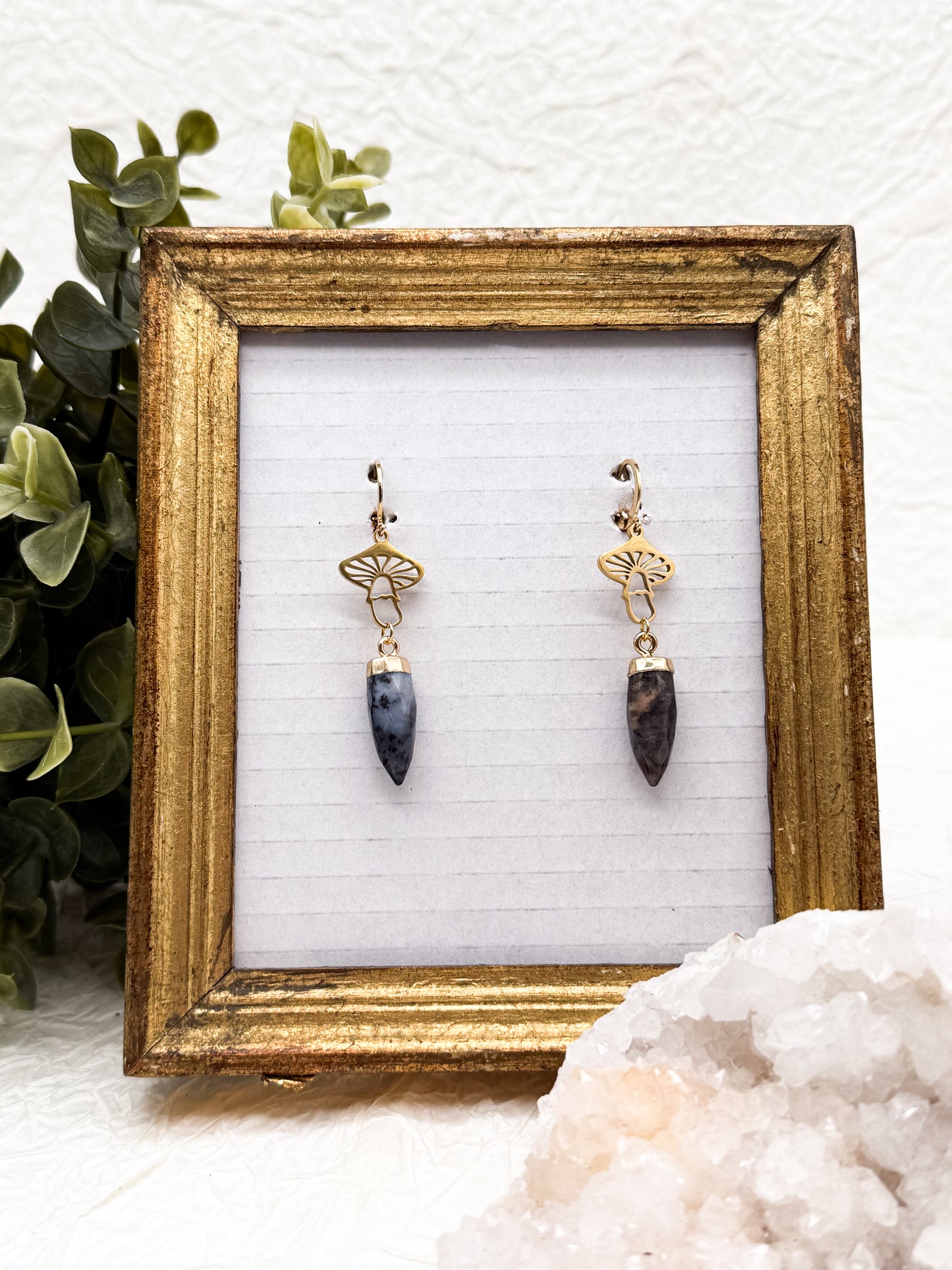 Pilzabenteuer | Blumenachat Ohrringe | Silber oder Gold