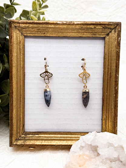 Pilzabenteuer | Blumenachat Ohrringe | Silber oder Gold