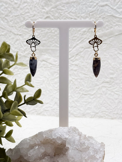 Pilzabenteuer | Blumenachat Ohrringe | Silber oder Gold