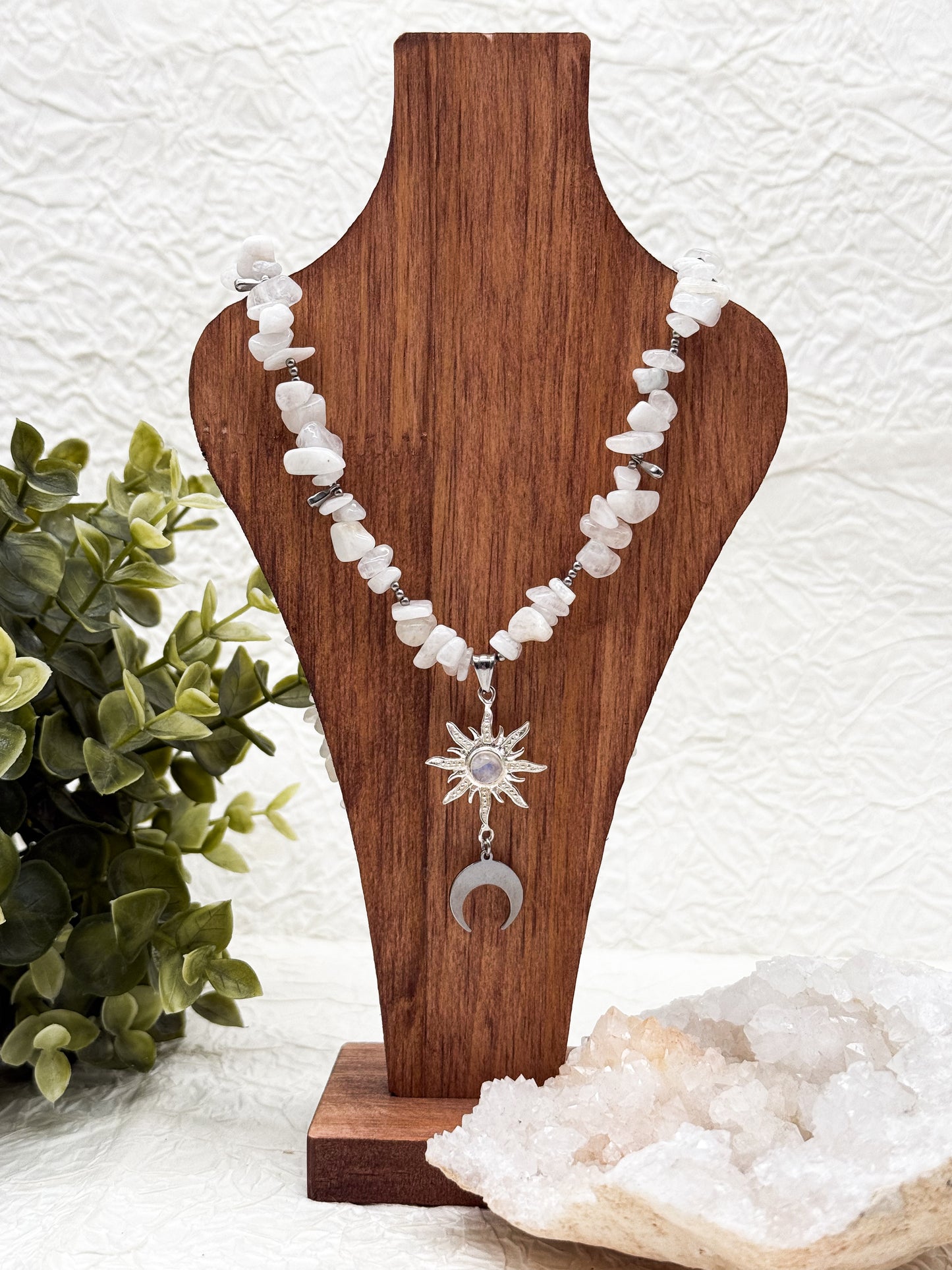 "Luna Solis" Mondstein Splitterkette | Gold & Silberli