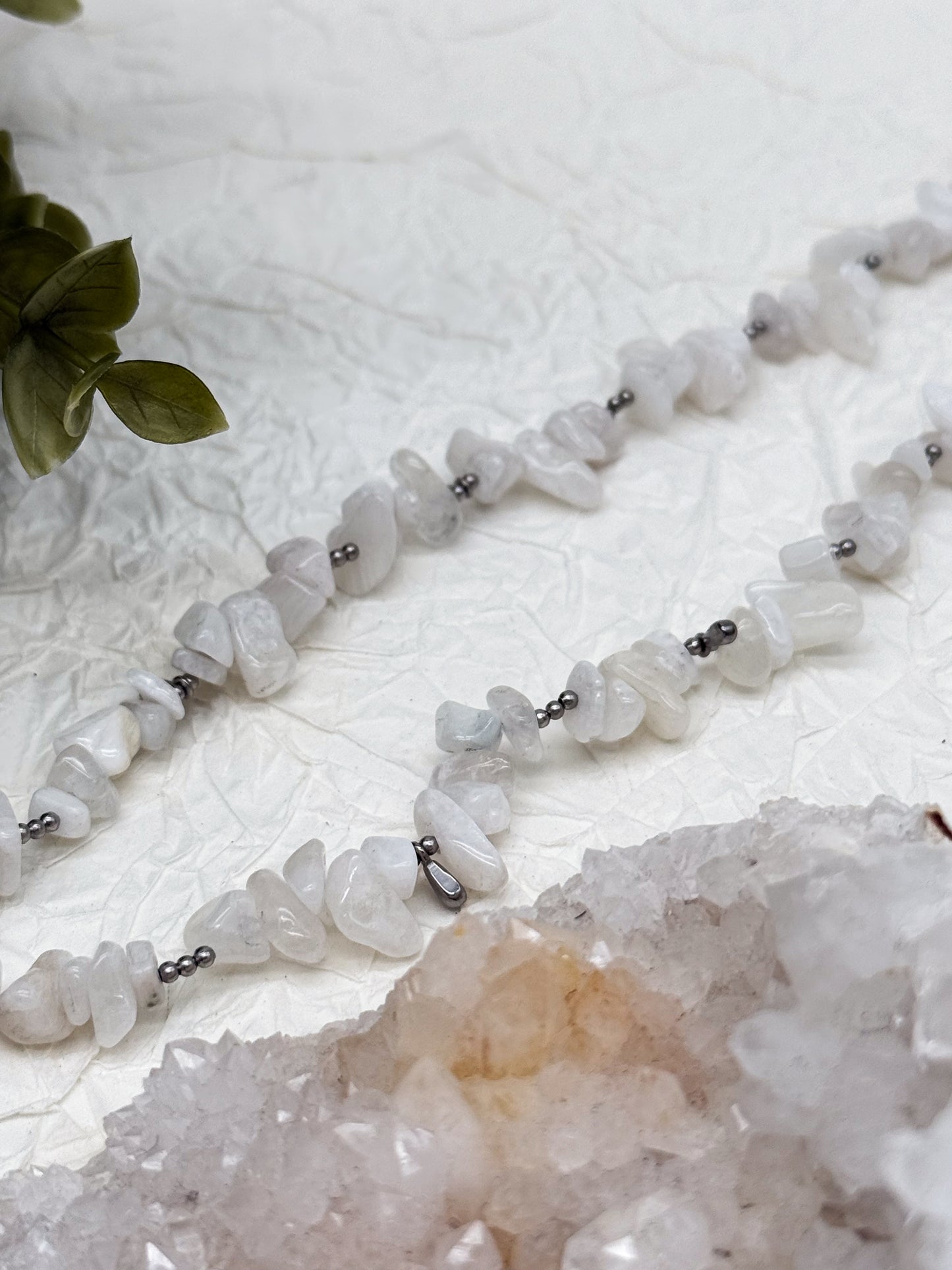 "Luna Solis" Mondstein Splitterkette | Gold & Silberli