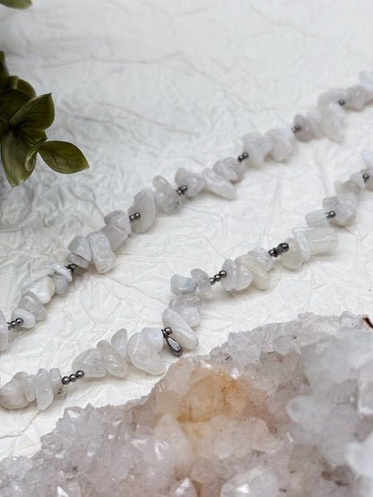 "Luna Solis" Mondstein Splitterkette | Gold & Silberli