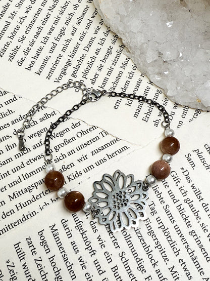 Sonnenstein Blumen Armand | Silber & Gold | Edelstahl