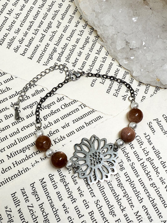 Sonnenstein Blumen Armand | Silber & Gold | Edelstahl