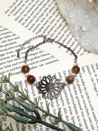 Sonnenstein Blumen Armand | Silber & Gold | Edelstahl