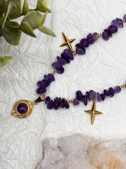 "Amethyst Awakening" Splitterkette | Gold & Silber | Amethyst
