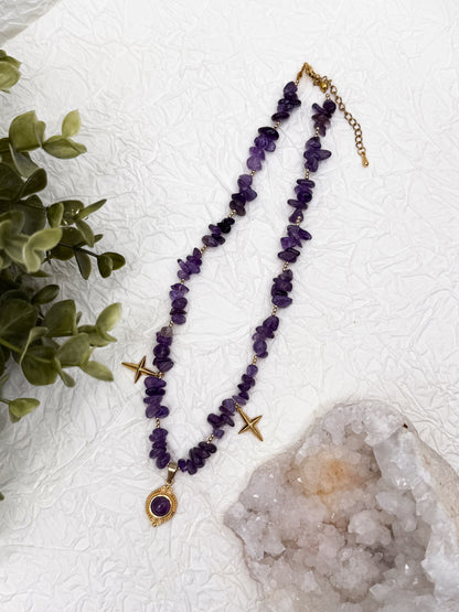 "Amethyst Awakening" Splitterkette | Gold & Silber | Amethyst
